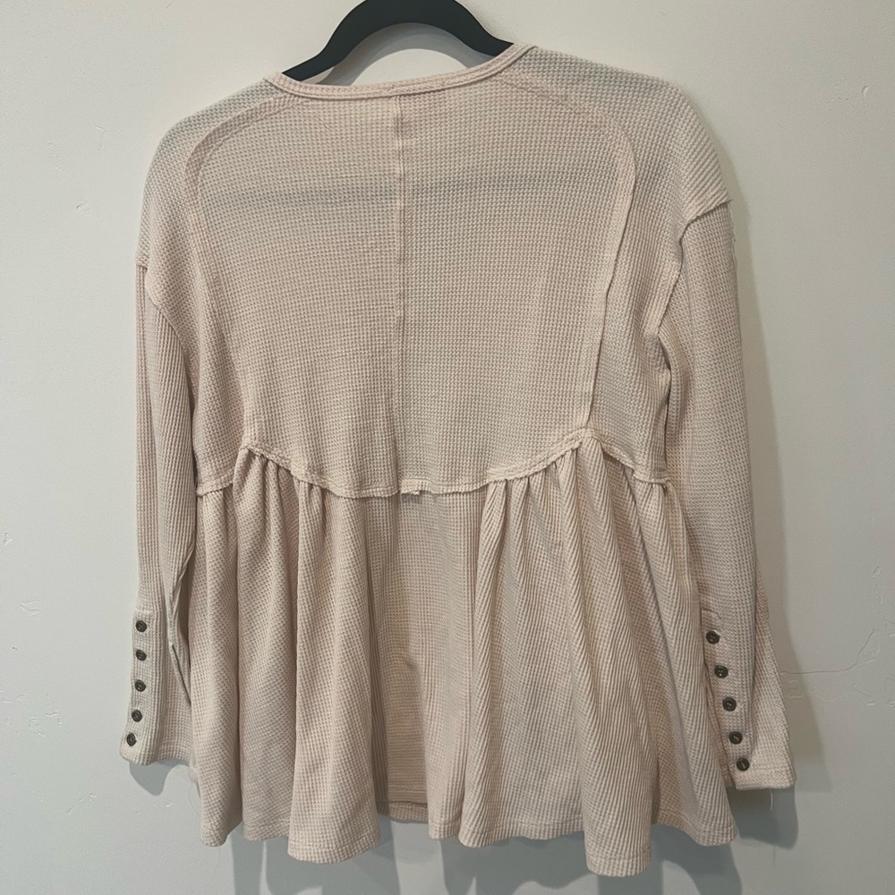 Pink Lily Women’s Boho Beige Long Sleeve Top Size Small - Picture 4 of 4